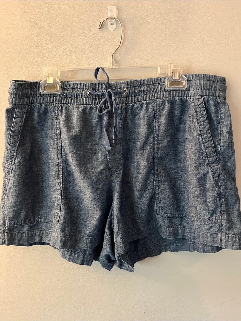 GAP Denim-Effect Drawstring Shorts in Blue